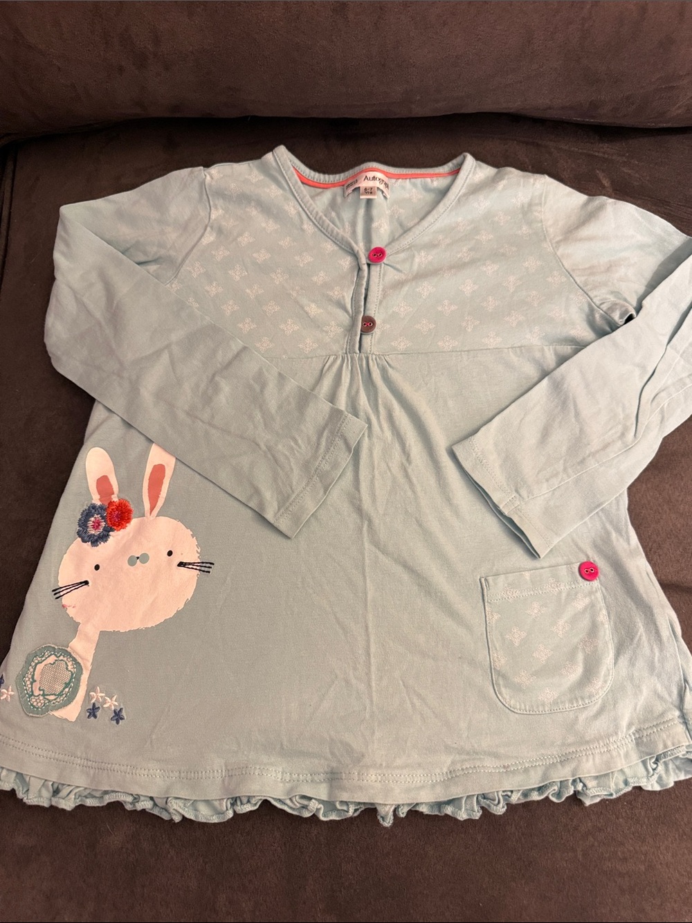 Marks & Spencer Light Blue bunny top size 6-7